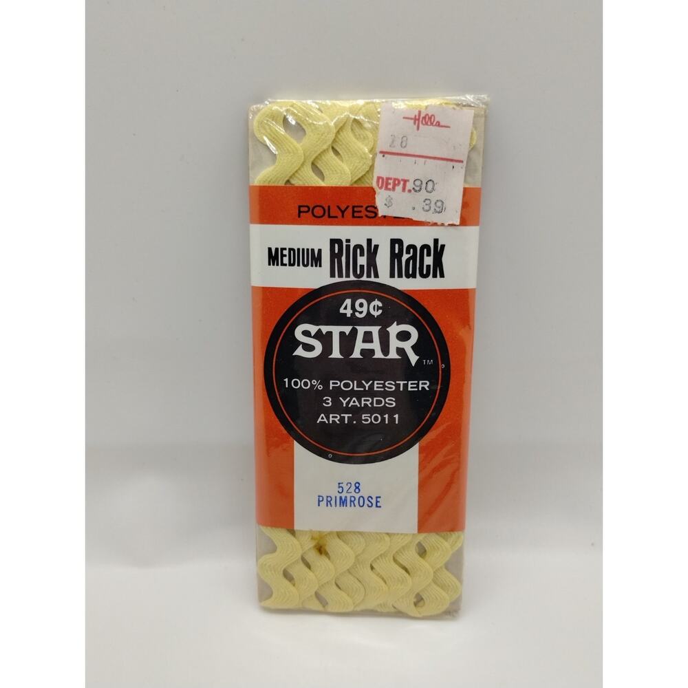 American Thread - Medium Rick Rack - 528 Primrose - 3 Yds